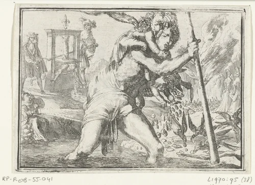 Titelblad voor het pamflet: De Groote Christoffel, 1702 by Romeyn de Hooghe, print, 1702