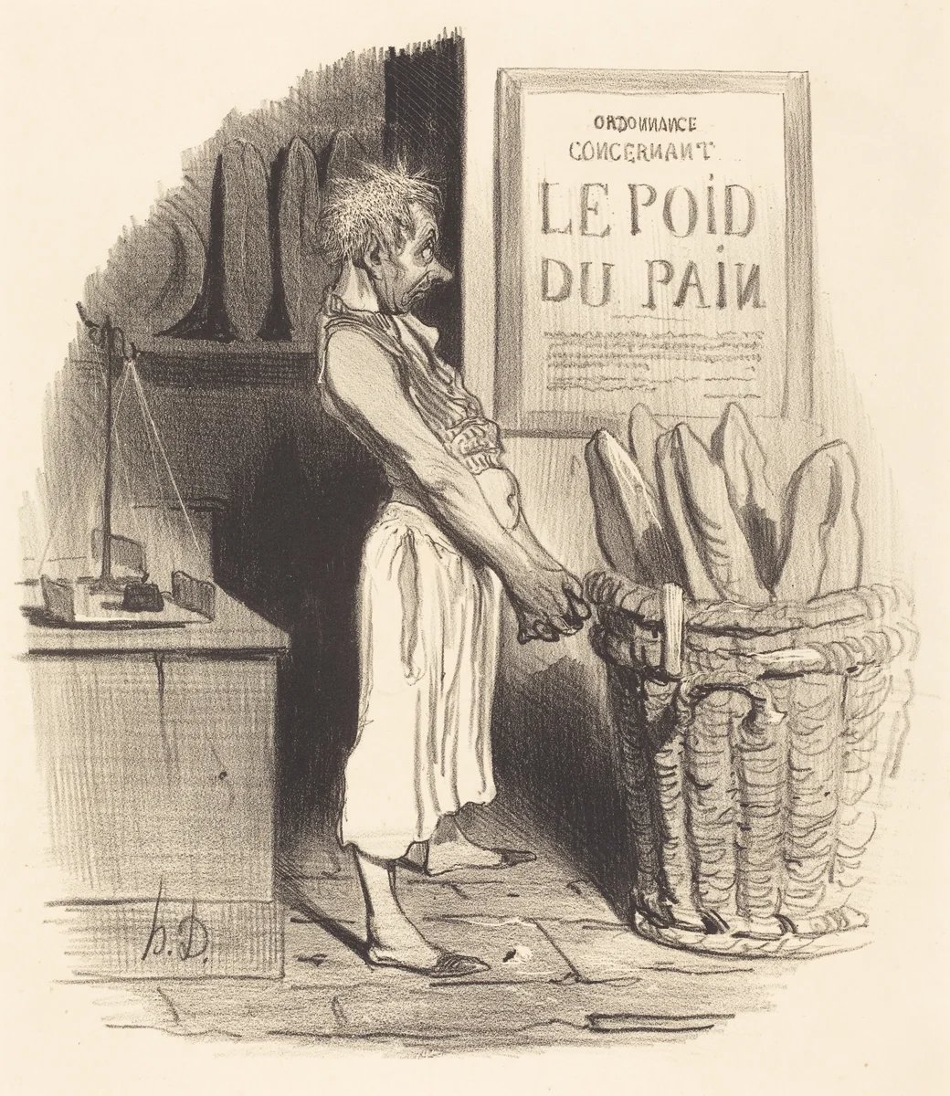 Pour lors... nous... sommes dans le pétrin by Honoré Daumier, print, 1840