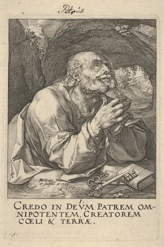 St. Peter, from "Christ, the Apostles and St. Paul with the Creed" by Hendrick Goltzius, print, 1589