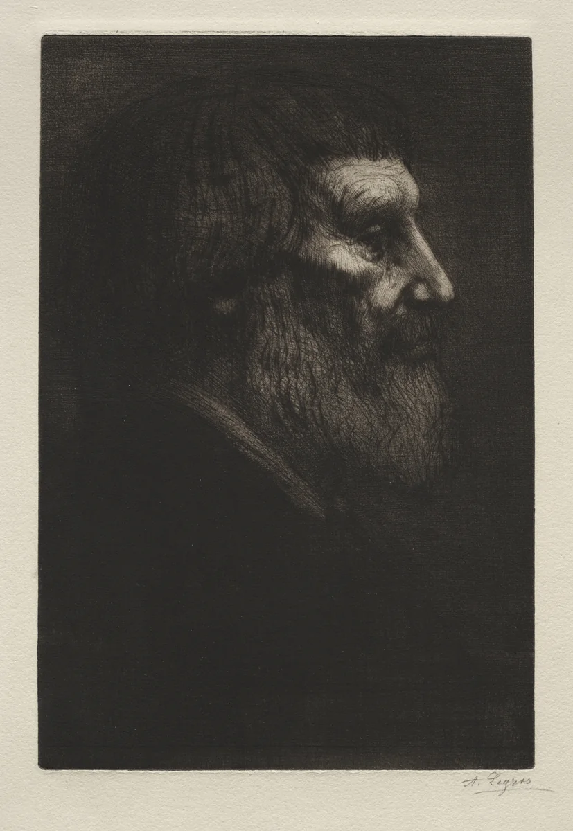 Head of a Man by Alphonse Legros, print, 1857-1911
