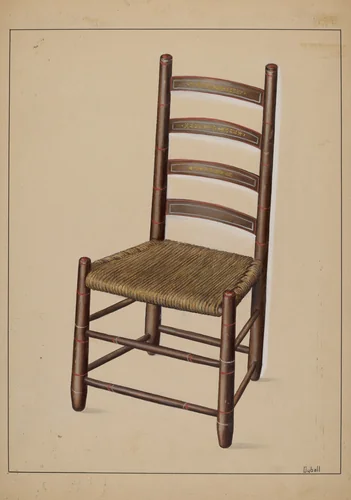 Ladder Back Chair by Adelaide Dyball, index of american design, 1937