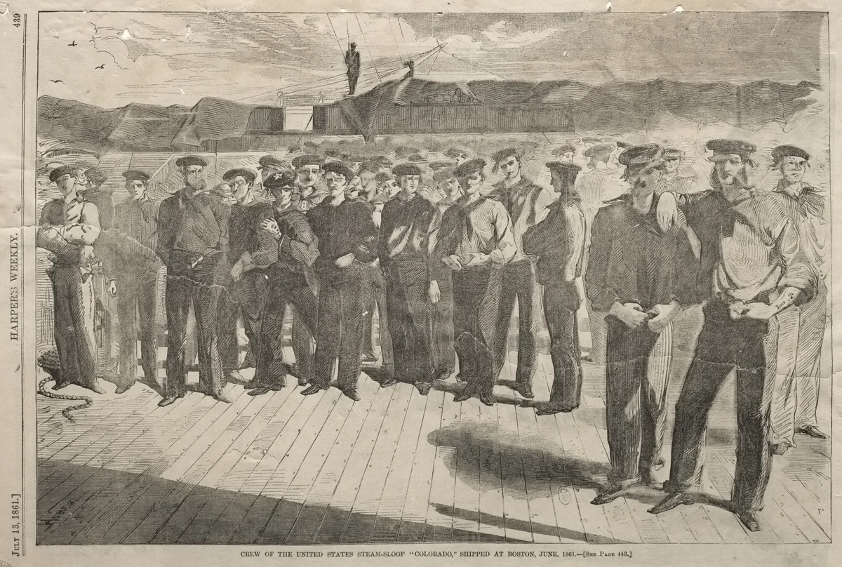 Crew of the United States Steam-Sloop "Colorado," Shipped at Boston, June 1861 by Winslow Homer, print, 1861