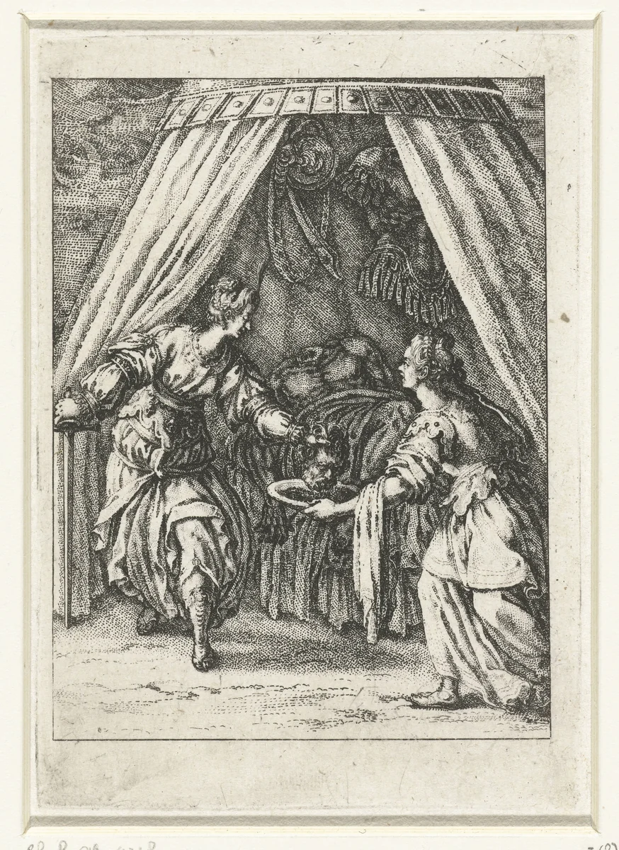 Judith met het hoofd van Holofernes by Jacques Callot, print, 1621-1635