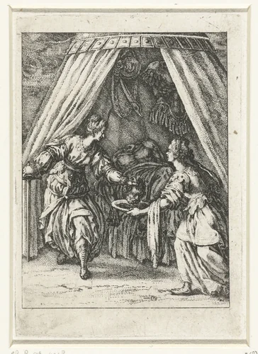 Judith met het hoofd van Holofernes by Jacques Callot, print, 1621-1635