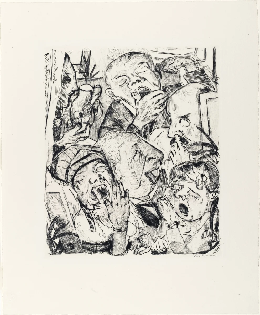 The Yawners (Die Gähnenden) from Faces (Gesichter) by Max Beckmann, print, 1918