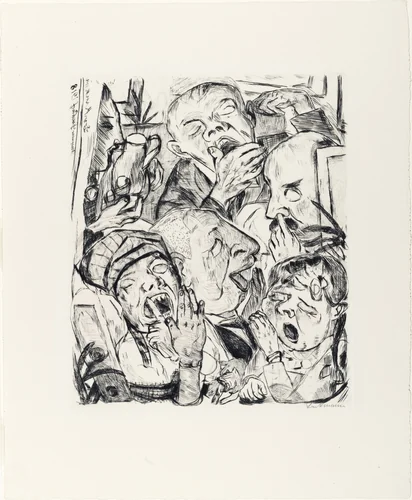 The Yawners (Die Gähnenden) from Faces (Gesichter) by Max Beckmann, print, 1918