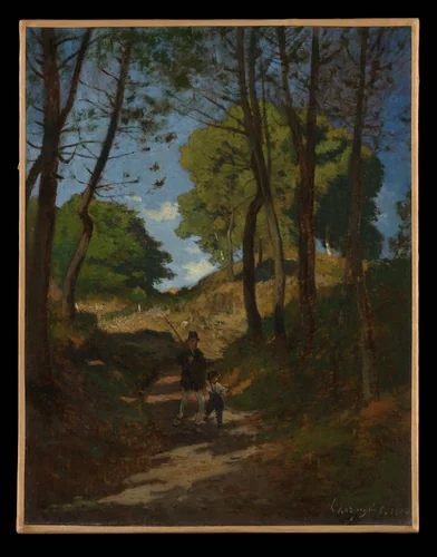 Fir Trees in Les Trembleaux, near Marlotte (Sapins aux Trembleaux à Marlotte) by Henri Joseph Harpignies, painting, 1854