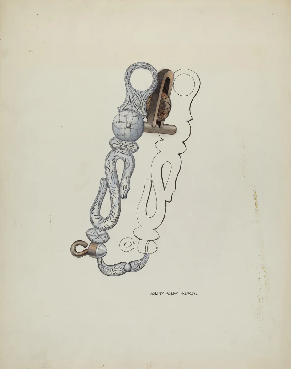 Spanish Bit by Eva Fox; Harry Mann Waddell, index of american design, 1936