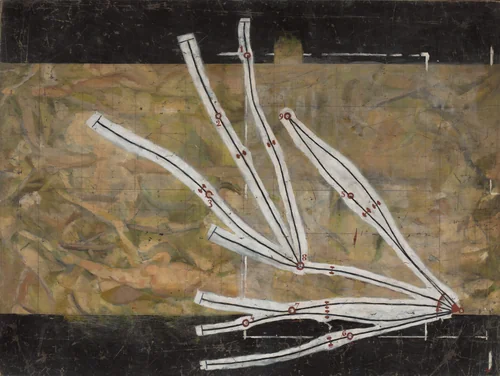 Network of Stoppages by Marcel Duchamp, painting, 1914