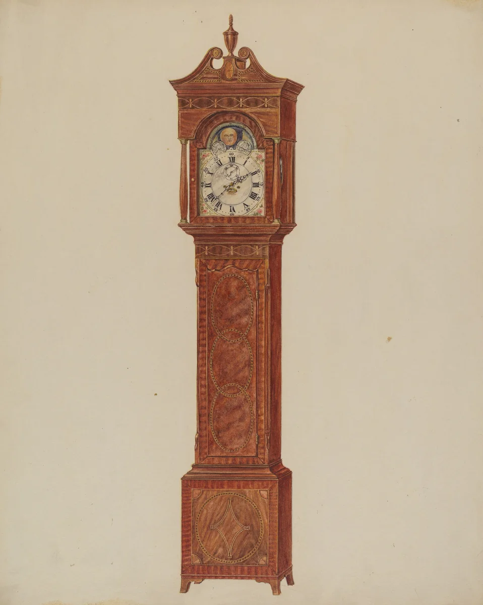 Grandfather Clock (Timepiece) by Francis Law Durand, index of american design, 1937