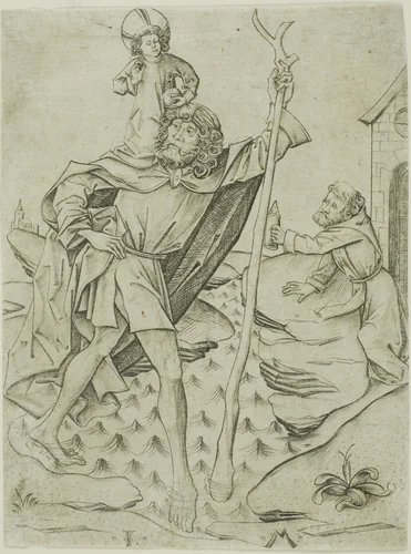 Saint Christopher by Israhel van Meckenem, print, 1465-1503