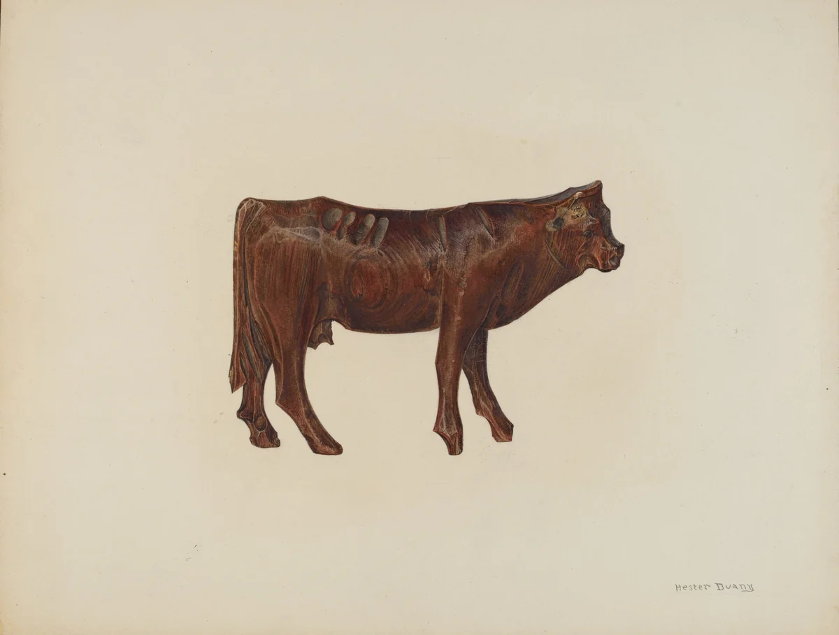 Toy Cow by Hester Duany, index of american design, 1940