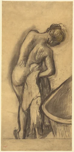 After the Bath: Woman Drying Herself by Edgar Degas, drawing, 1895-1905
