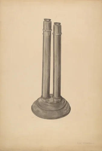 Candlestick Double by Mary Fitzgerald, index of american design, 1935-1942