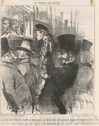 Laisse-moi regarder encore ... papa! by Honoré Daumier, print, 1852