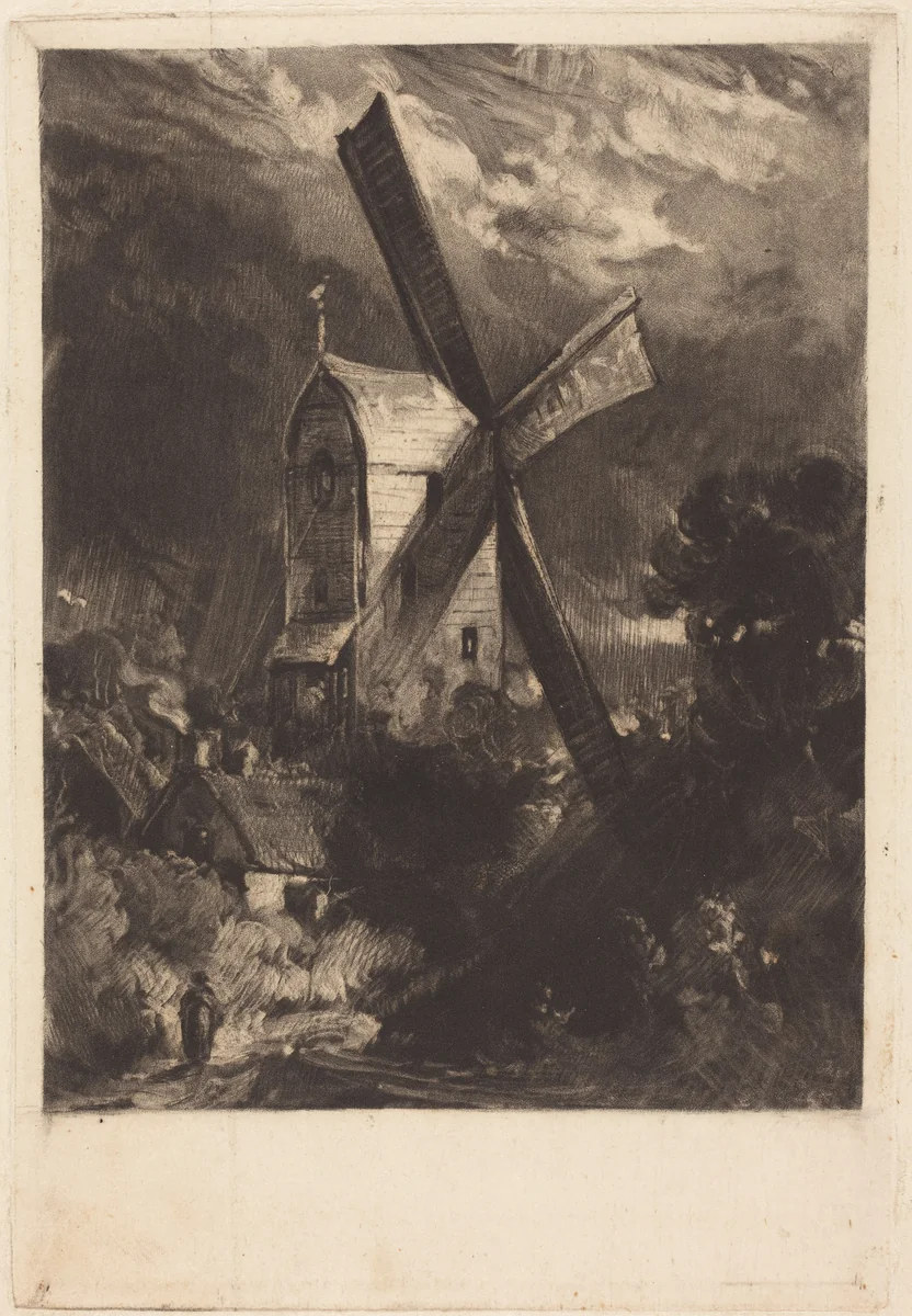 Mill near Brighton by David Lucas; John Constable, print, 1829