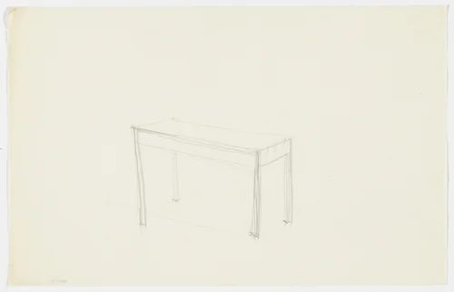 Table (Perspective sketch) by Ludwig Mies van der Rohe, mies van der rohe archive, 1926