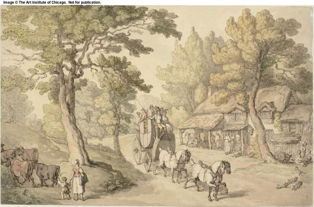 Dover Coach by Thomas Rowlandson, painting, 1776-1827