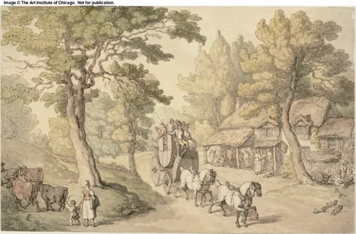 Dover Coach by Thomas Rowlandson, painting, 1776-1827
