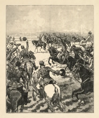 Napoleanic Battle Scene by Daniel Urrabieta Vierge, print, 1867-1900