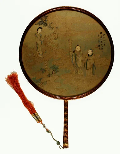 Immortals in Clouds 云中仙人漆柄团扇 by Chen Yongqi, other, 1801-1900