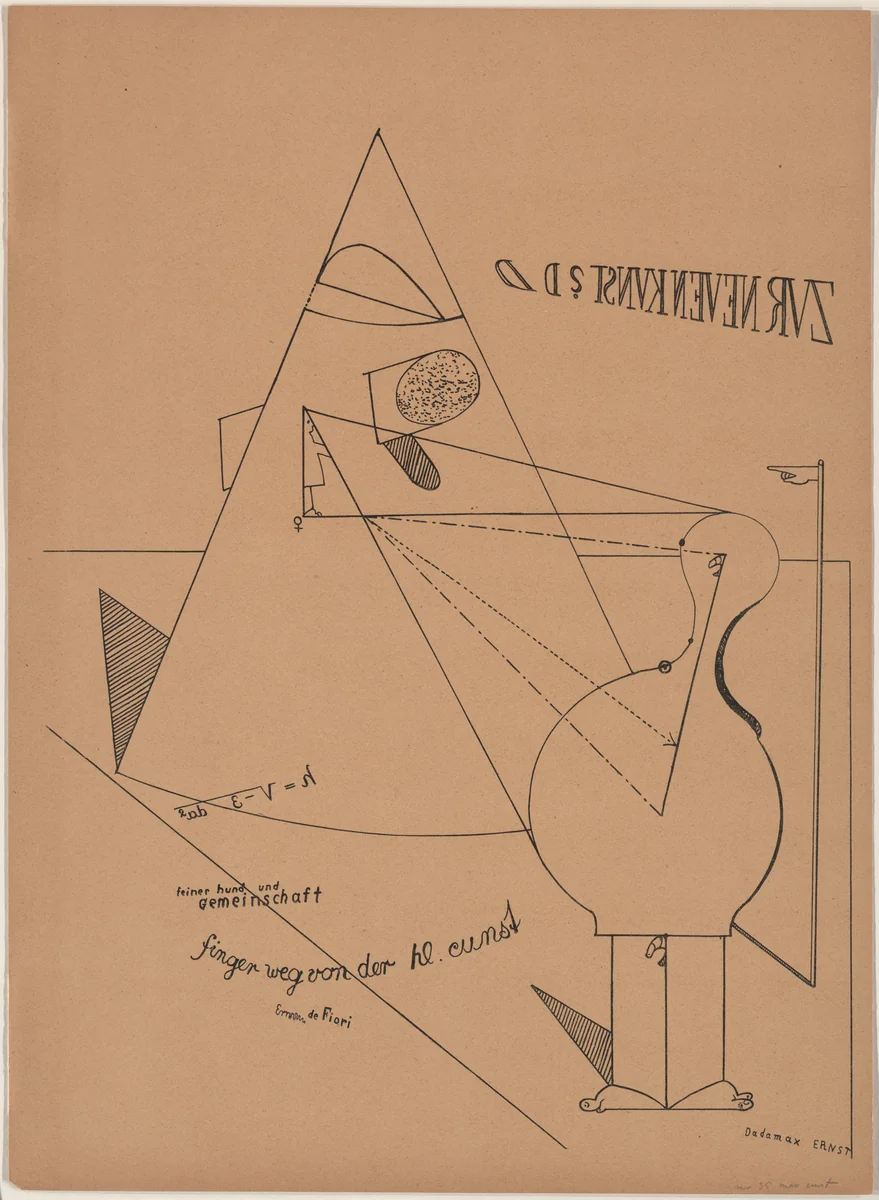 Plate VII from Let There Be Fashion, Down With Art (Fiat modes pereat ars) by Max Ernst, print, 1920