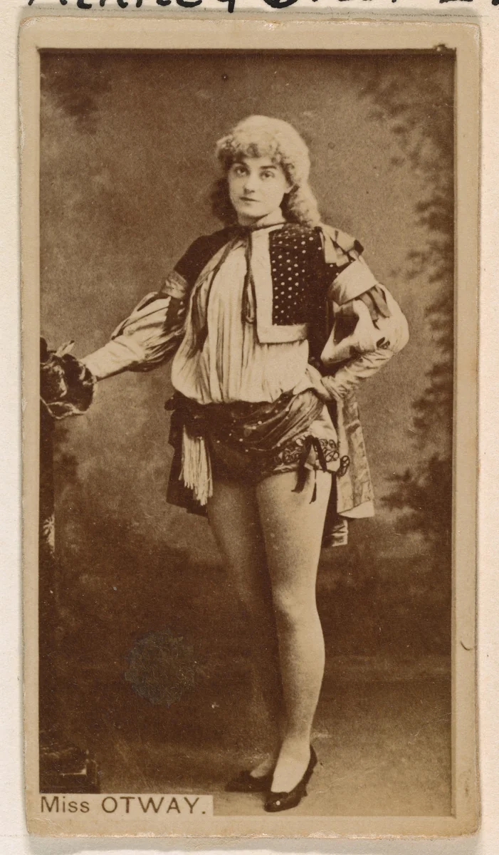 Miss Otway, from the Actresses series (N245) issued by Kinney Brothers to promote Sweet Caporal Cigarettes by Kinney Brothers Tobacco Company, photograph, 1890