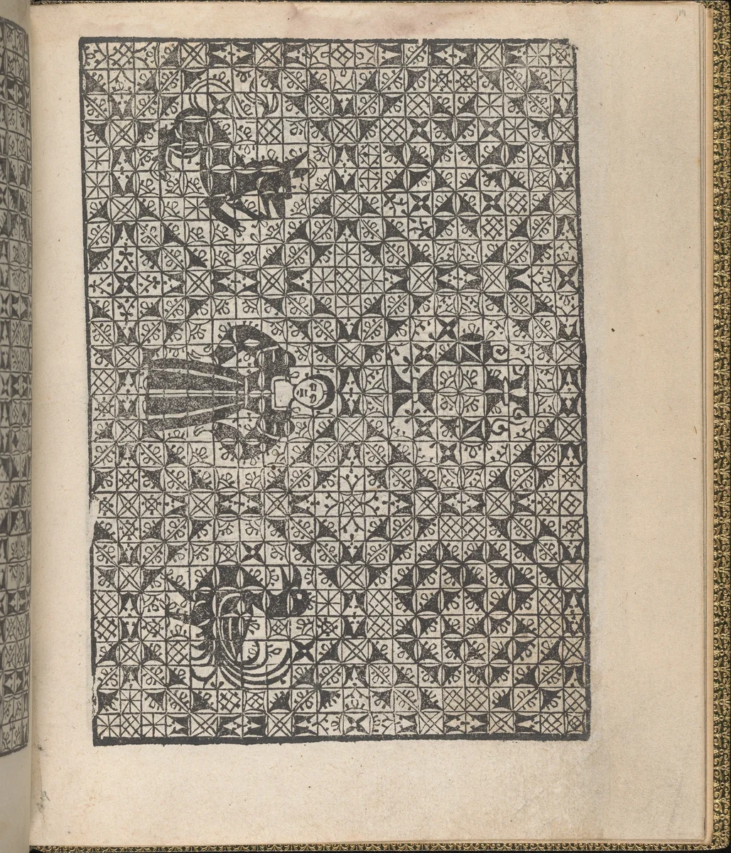 Giardineto novo di punti tagliati et gropposi per exercitio & ornamento delle donne (Venice 1554), page 10 (verso) by Matteo Pagano, book, 1554