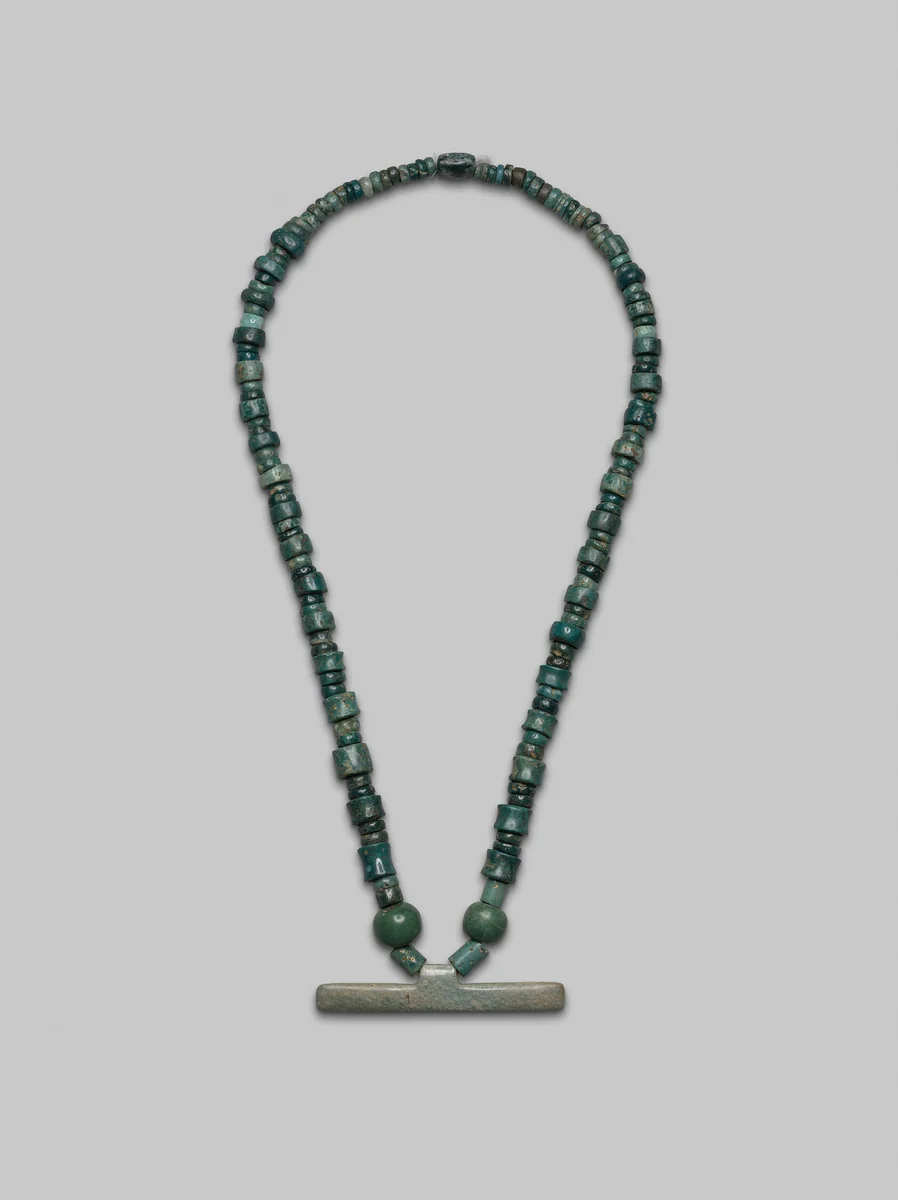 Beaded Necklace with Bar Pendant by Nicoya Nicoya, metalwork, 300-700