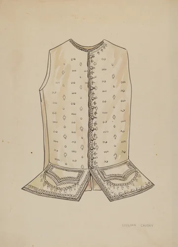 Man's Vest by Lillian Causey, index of american design, 1935-1942