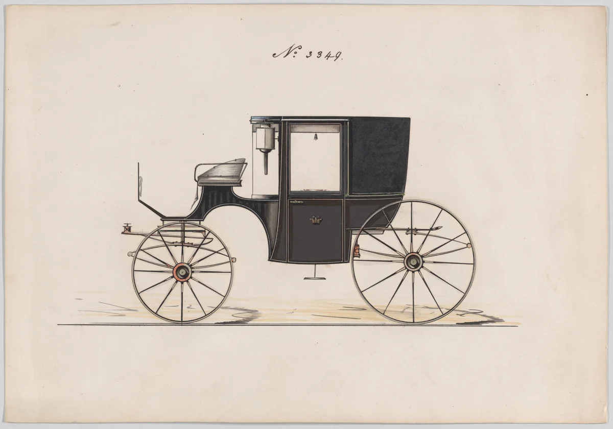 Design for Coupé, no. 3349 by Brewster & Co., drawing, 1877
