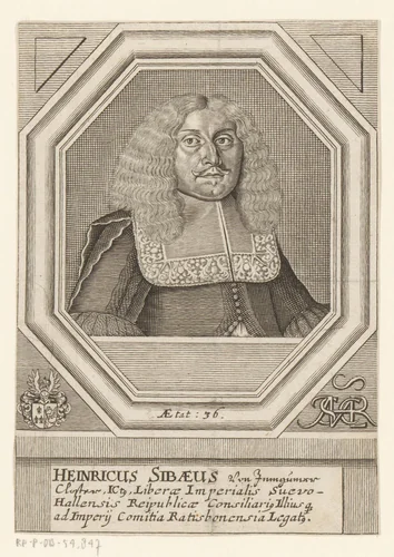 Portret van Heinrich Sibaeus by Matthias van Sommer, print, 1660-1672