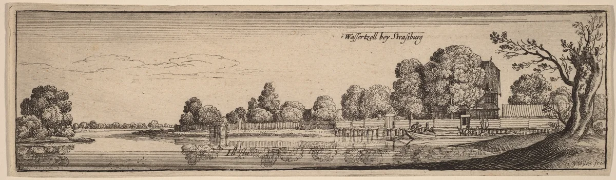 Strasbourg: A Toll House by Wenceslaus Hollar, print, 1632