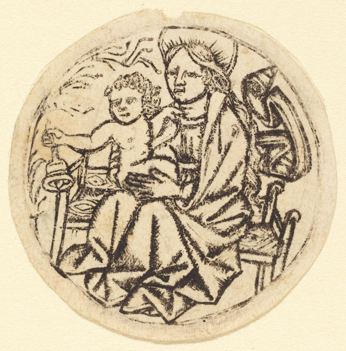 Madonna and Child with a Bell by German 15th Century, print, 1450-1460