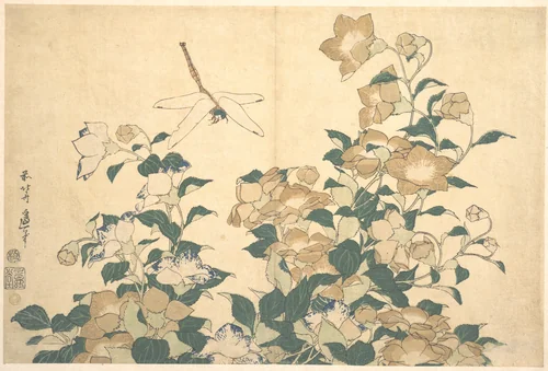 Dragonfly and Bellflower by Katsushika Hokusai (葛飾 北斎), print, 1820-1830