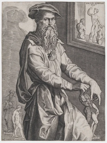 Portrait of Baccio Bandinelli by Niccolò della Casa, print, 1539-1552
