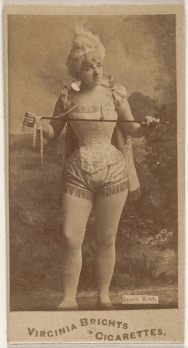 Jessie West, from the Actors and Actresses series (N45, Type 1) for Virginia Brights Cigarettes by Allen & Ginter, photograph, 1885-1891