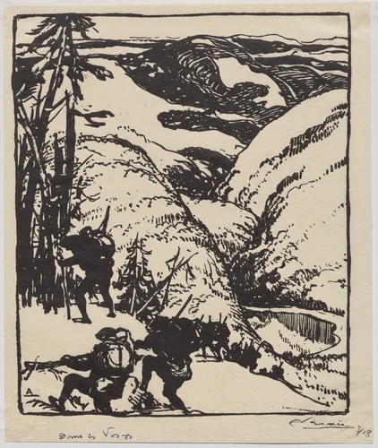 Dans les Vosges by Auguste Louis Lepère, drawing, 1914