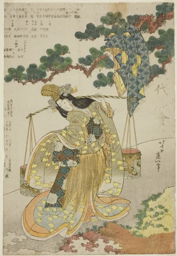 The Brine Maiden by Katsushika Hokusai (葛飾 北斎), print, 1830