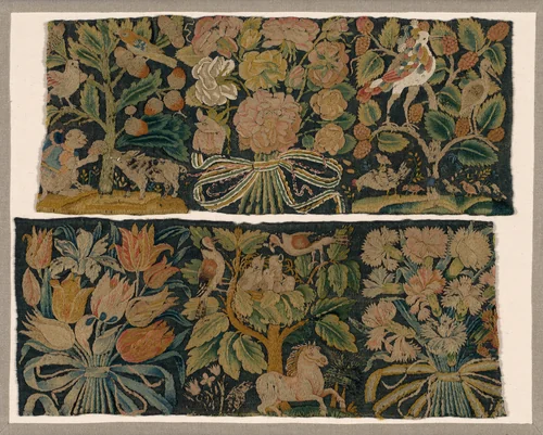 Two Fragments by England, textile, 1665-1685