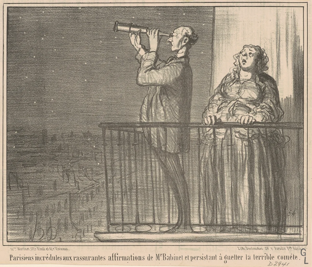 Parisiens incrédules ... by Honoré Daumier, print, 1857