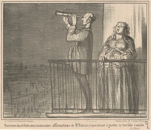 Parisiens incrédules ... by Honoré Daumier, print, 1857