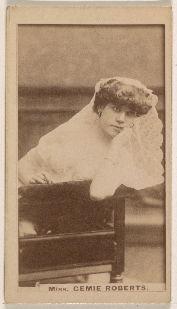Miss Cemie Roberts, from the Actresses series (N245) issued by Kinney Brothers to promote Sweet Caporal Cigarettes by Kinney Brothers Tobacco Company, photograph, 1890