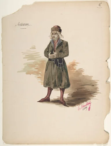 Costume Design for "Adam" by Charles Bianchini, drawing, 1889