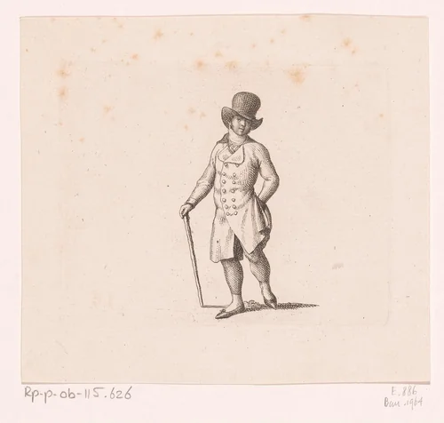 Man in Engels kostuum by Daniel Nikolaus Chodowiecki, print, 1798