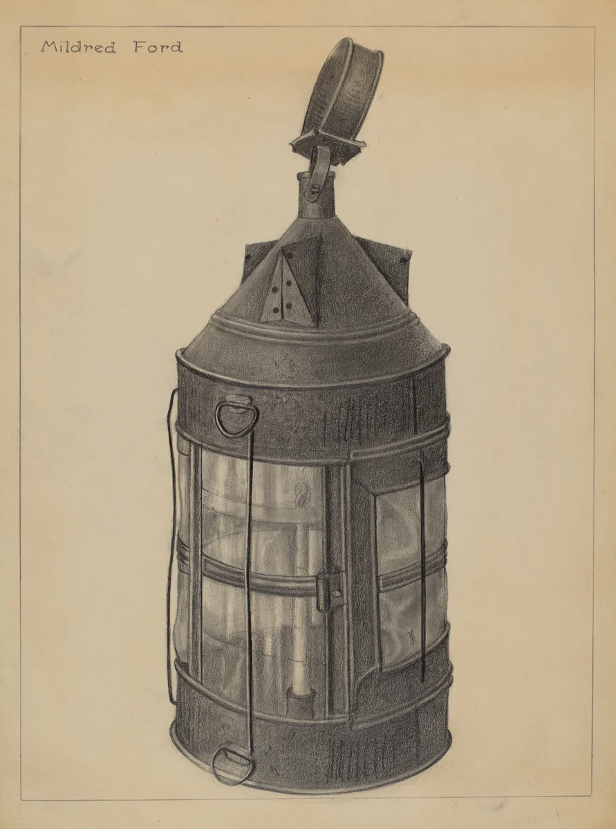 Lantern by Mildred Ford, index of american design, 1937