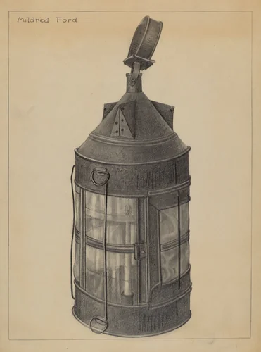 Lantern by Mildred Ford, index of american design, 1937