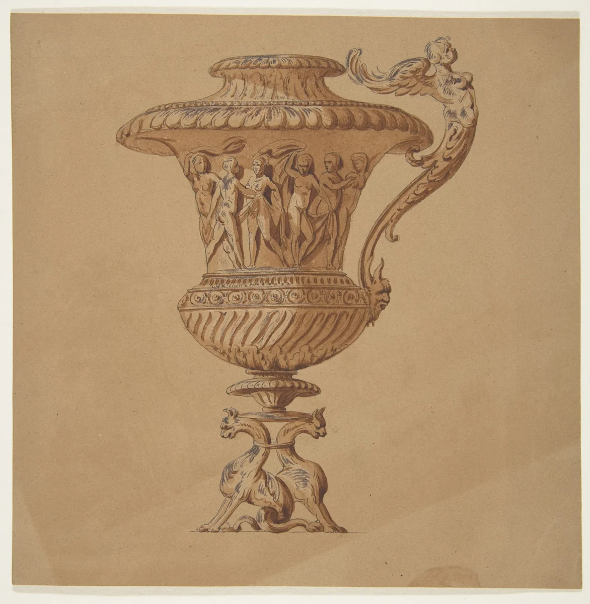 Design for a vessel by anonymous, drawing, 1800-1899
