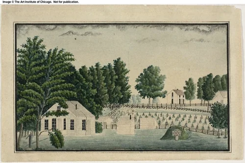 The Artist's Farm and Vineyard by Ernst Damitz, painting, 1825-1883