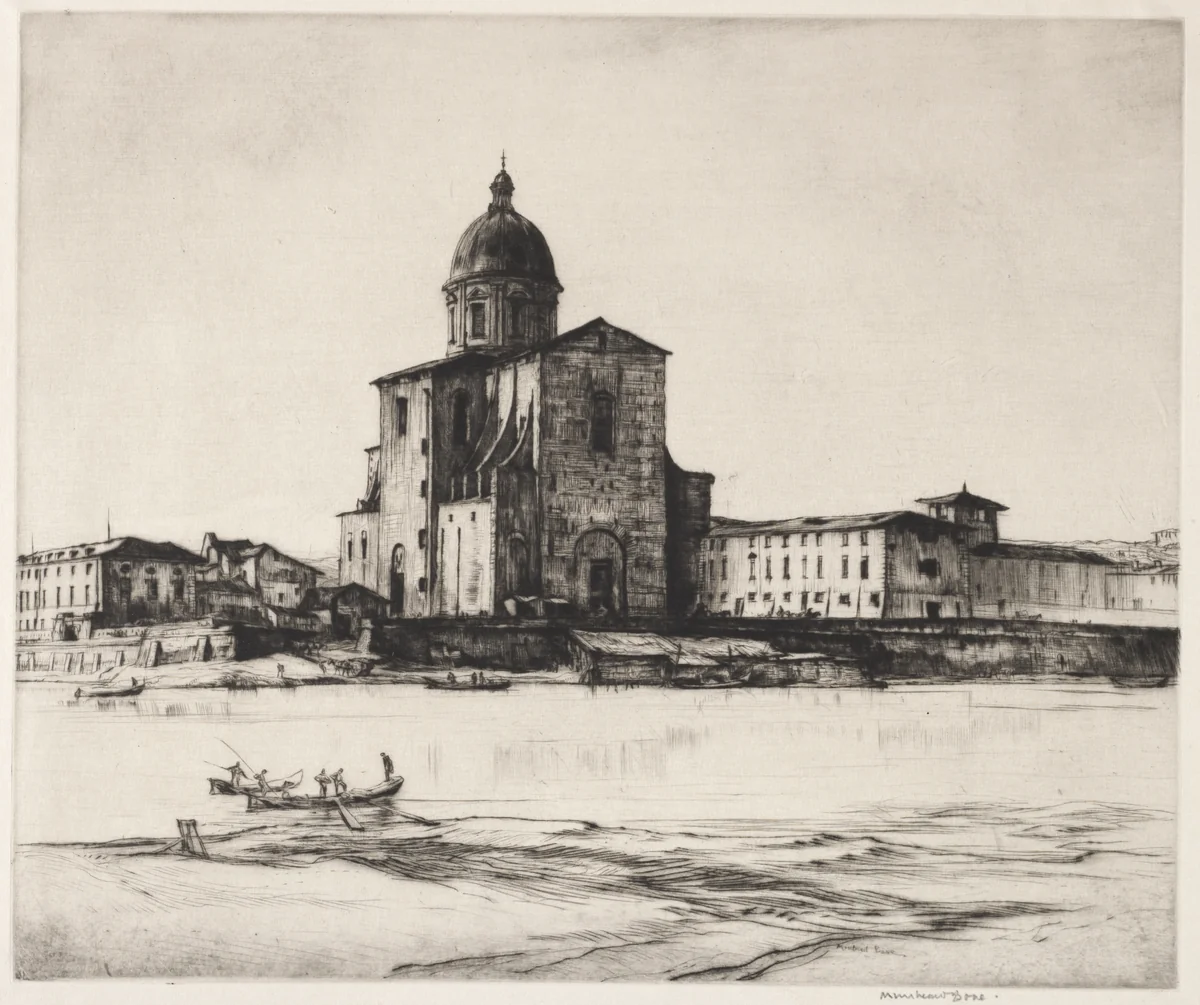 San Frediano in Cestello, Florence by Muirhead Bone, print, 1915